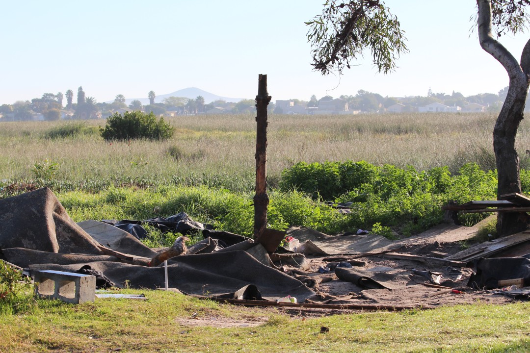 Demolished shack