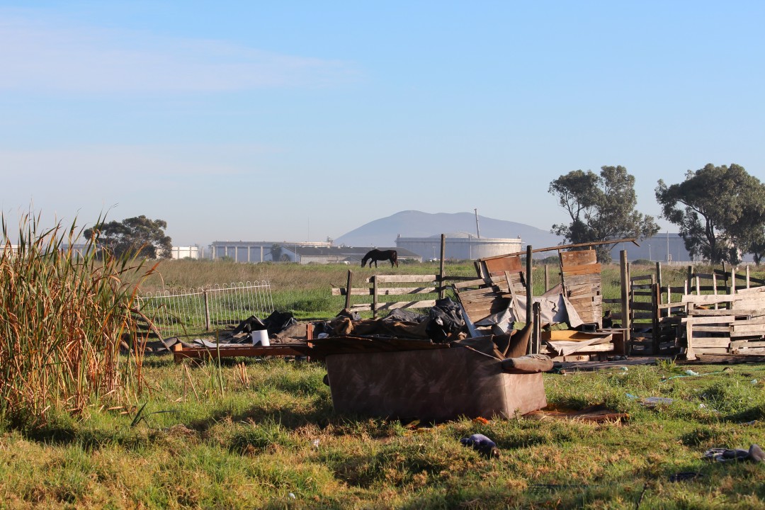 Demolished shack