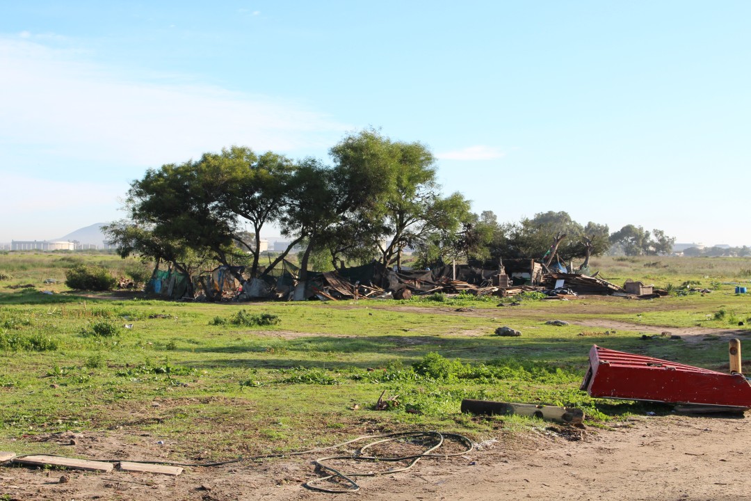 Torn down encampment