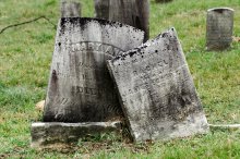 Headstones in a graveyard