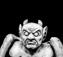 Stone carved demon