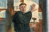 Martin Luther nails his 95 theses to the church door at Wittenberg